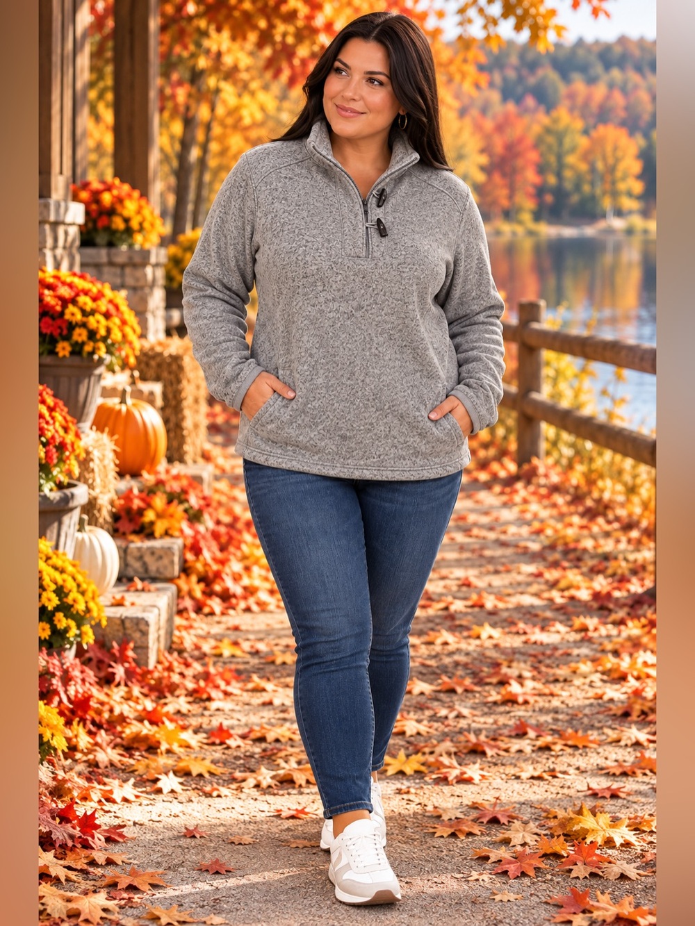 The North Face Women’s Gray 1/4 Toggle Pullover/Sweatshirt